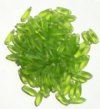 100 3x11mm Matte Transparent Olive Dagger Beads